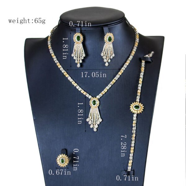 Four-piece zircon jewelry set - Image 6