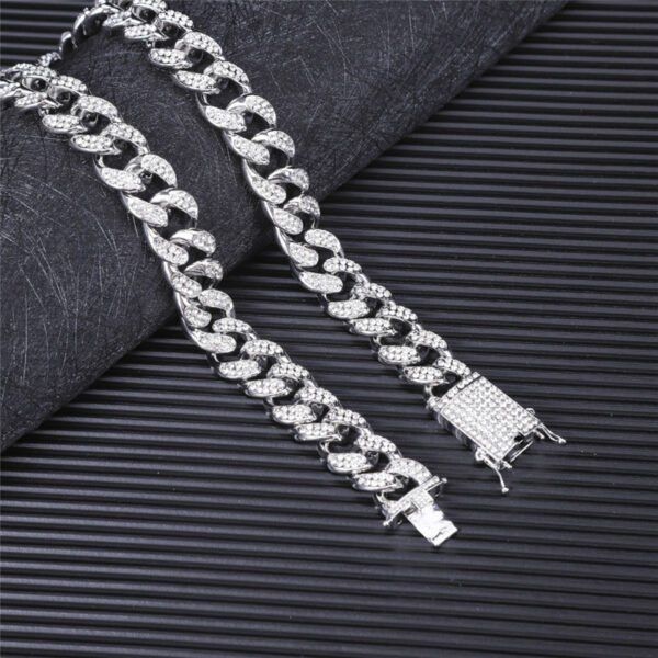 Hiphop hiphop full diamond cuban necklace men set - Image 2