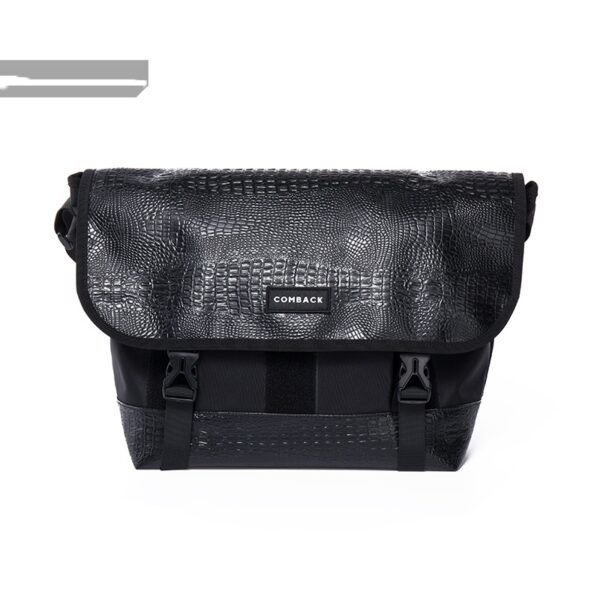 Comepack all black fashion large fashion postman bag - Image 3